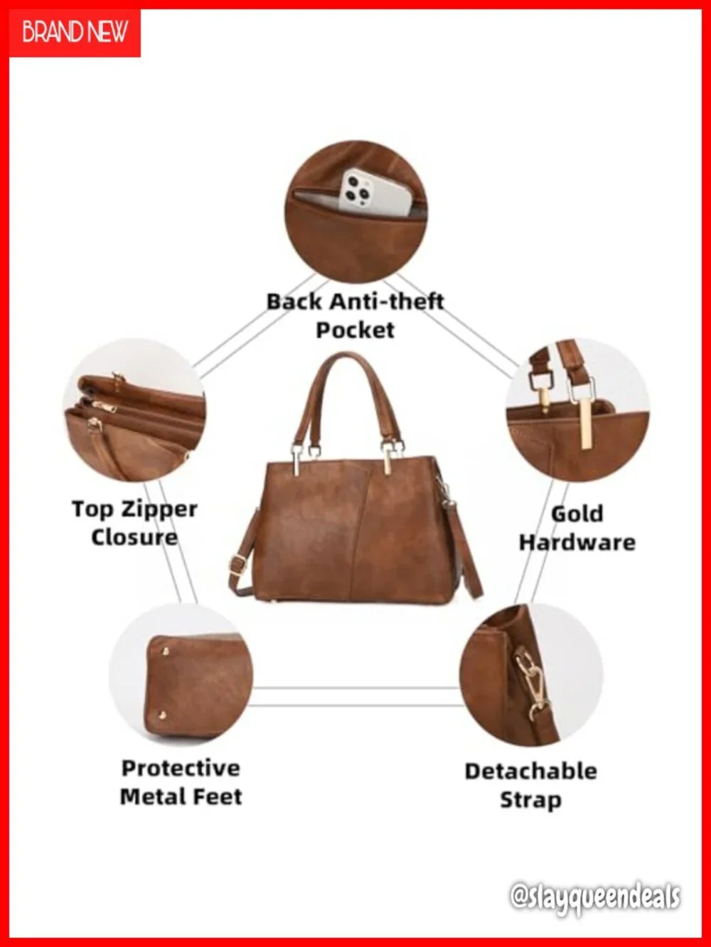 Medium Vegan Faux Leather Hobo Tote with Shoulder Strap Laptop Handbag